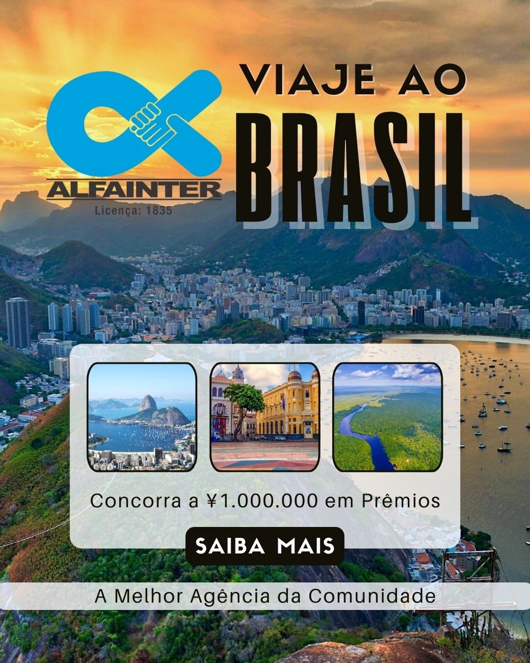 VIAJE EM DEZEMBRO COM A ALFAINTER E CONCORRA A 1 MILHÃO EM PRÊMIOS!