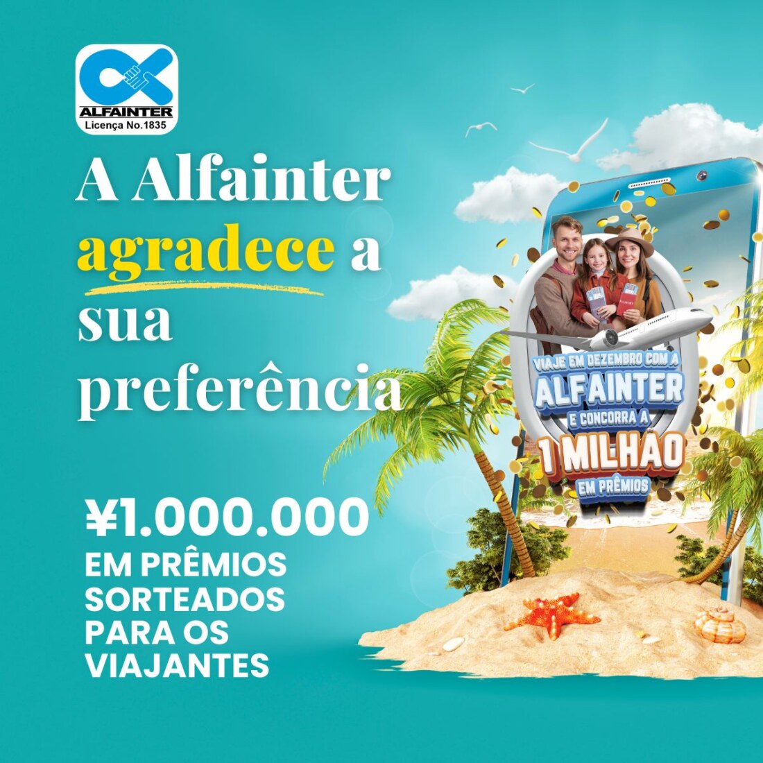 ENCERRADA COM SUCESSO A SUPERPROMOÇÃO DA ALFAINTER (VIAJE EM DEZEMBRO E CONCORRA A 1 MILHÃO EM PRÊMIOS)!